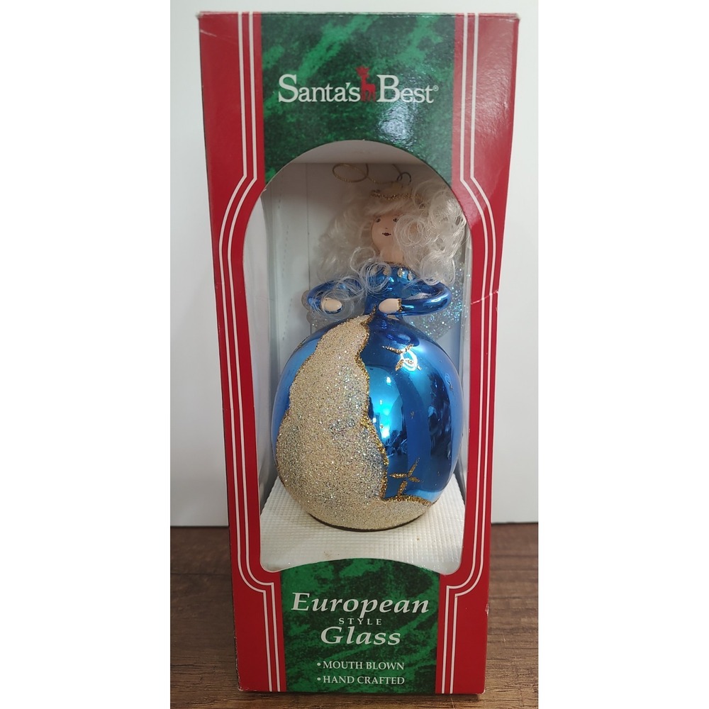 Santa's Best European Style Glass Ball Christmas Angel
